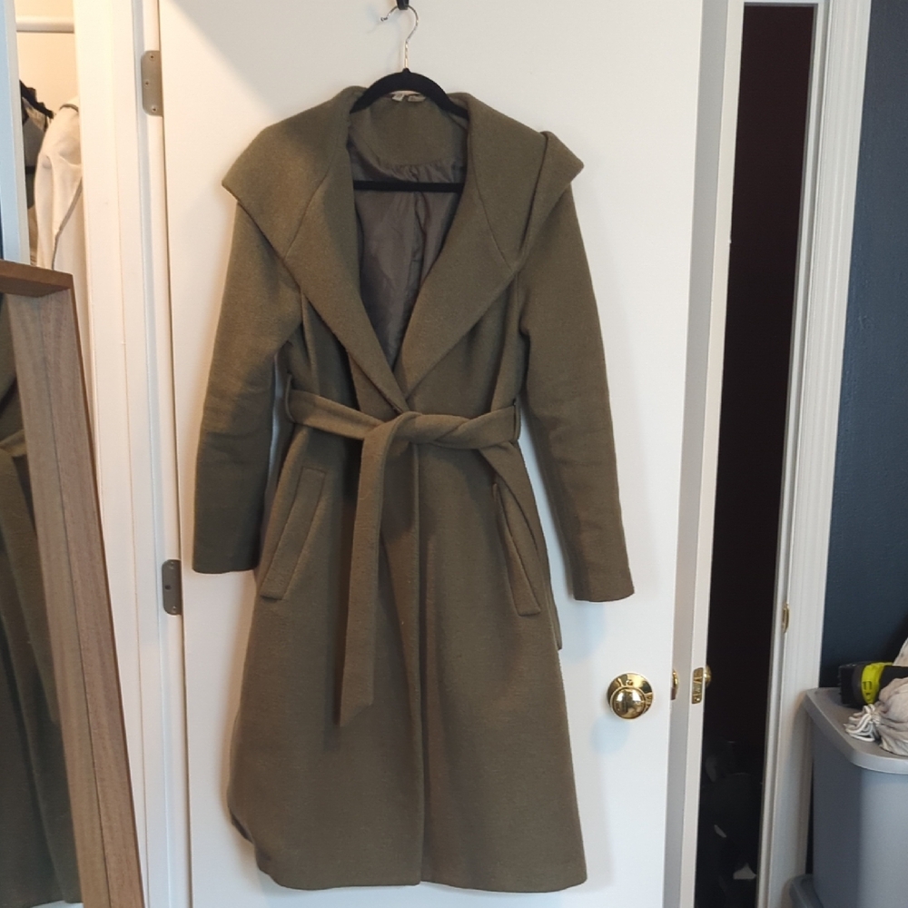 H&M Olive Wool Trench Coat